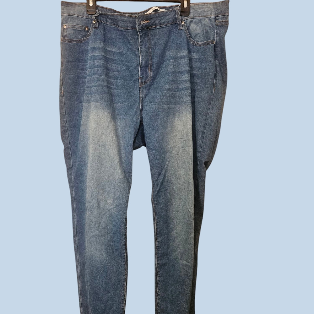 Blue Skinny Jeans with Faded Wash